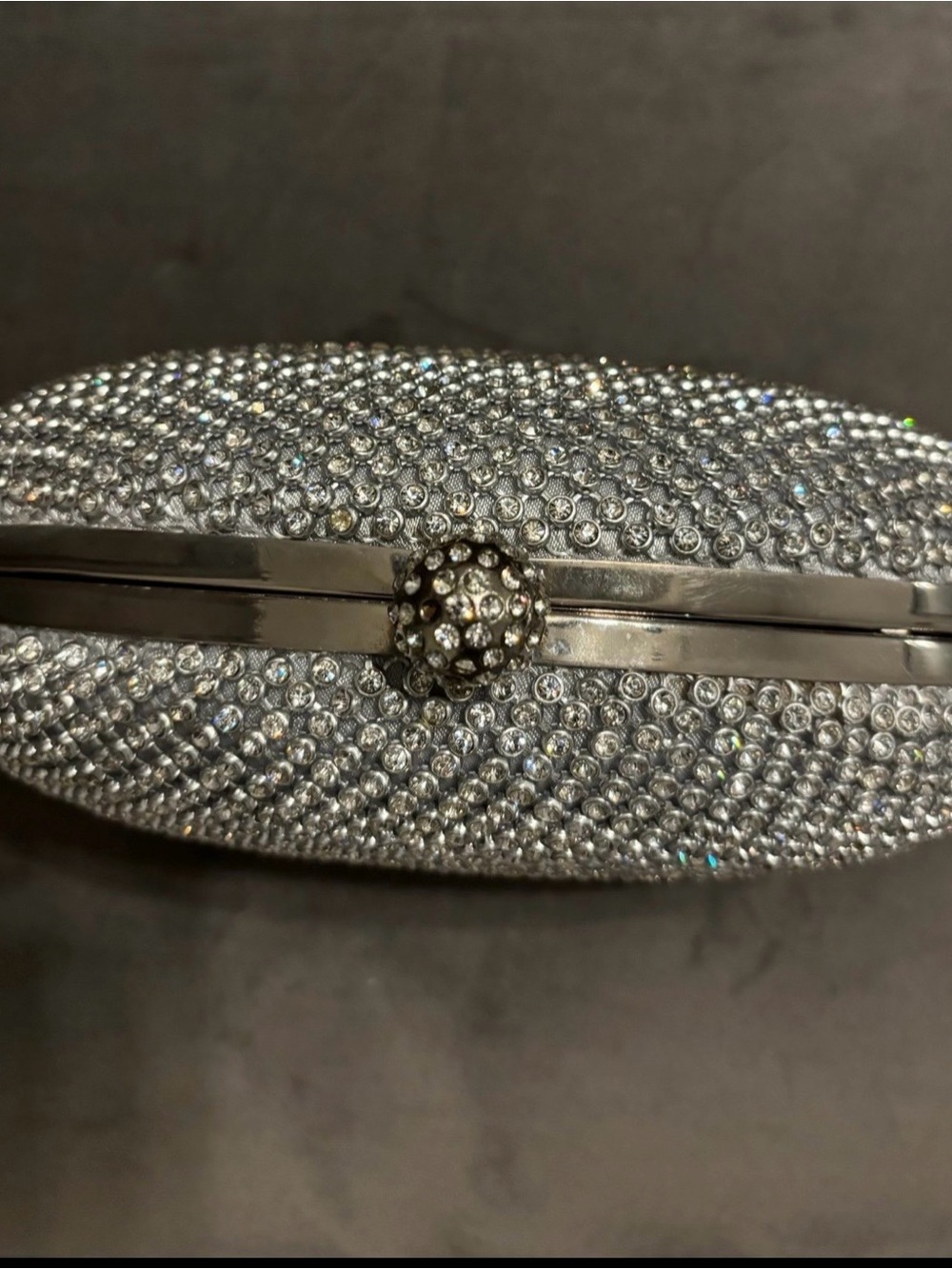 Lulu Townsend Embellished Silver Evening Clutch